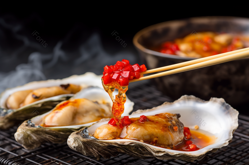 生蚝肉蘸料高清图片清晰摄影图食物,高清,摄影图,摄影图片,图片大全,摄影图免费下载